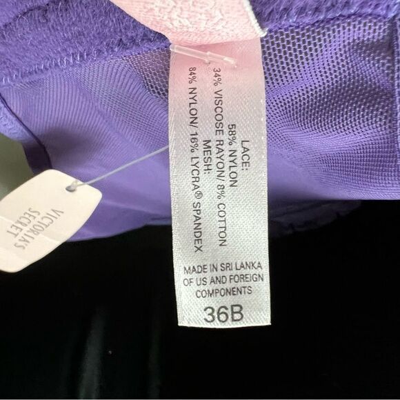 Vintage 90’s Victoria’s Secret Purple floral Lace mesh Bustier NWT - Picture 8 of 8